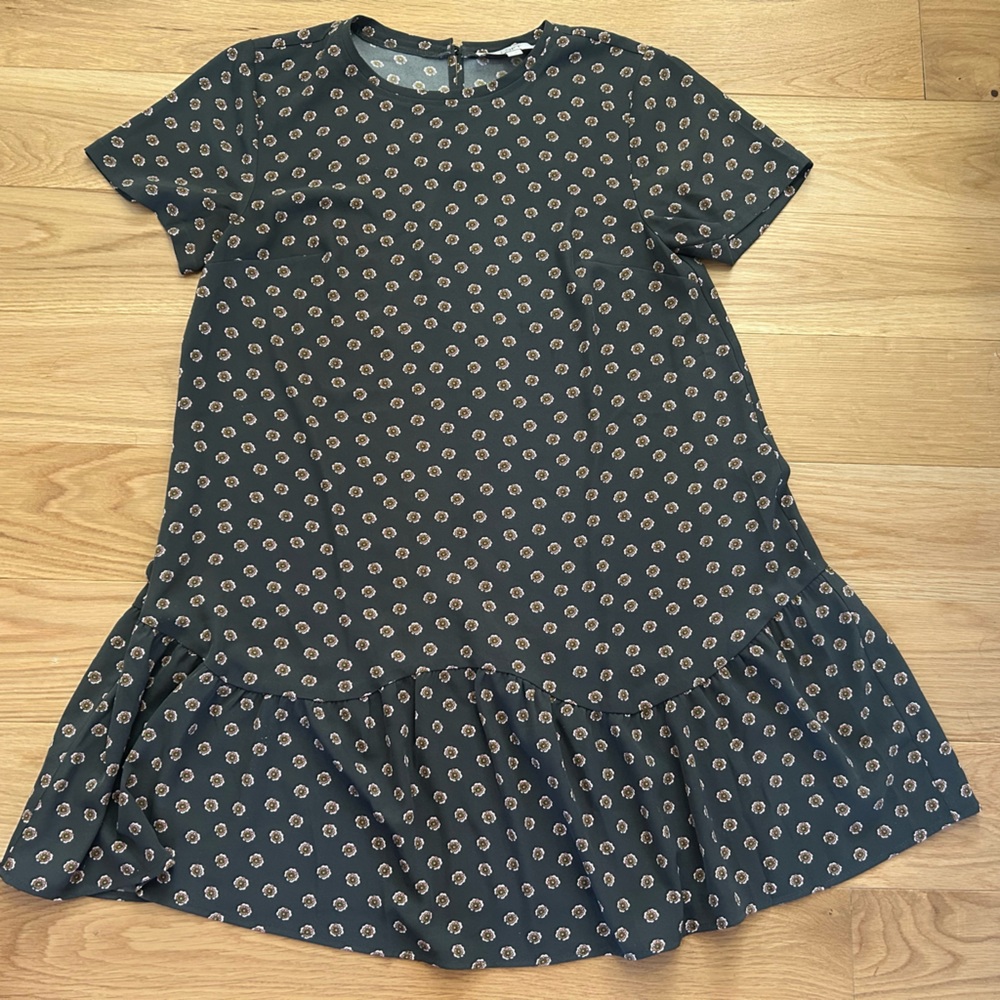 LOFT Green Floral Print Tunic Medium M